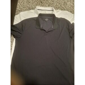 BCG Mens 3XL Performance Polo Shirt Lot 2 Pack Black White Short Sleeve Athletic